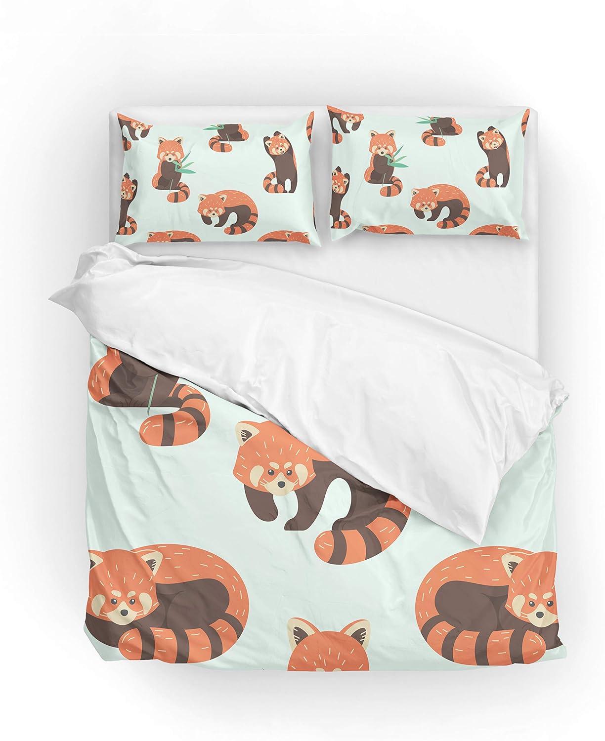 My Daily Cute Red Panda Duvet Cover Set Polyester Quilt Bedding Set Queen Size Amazon.co.uk