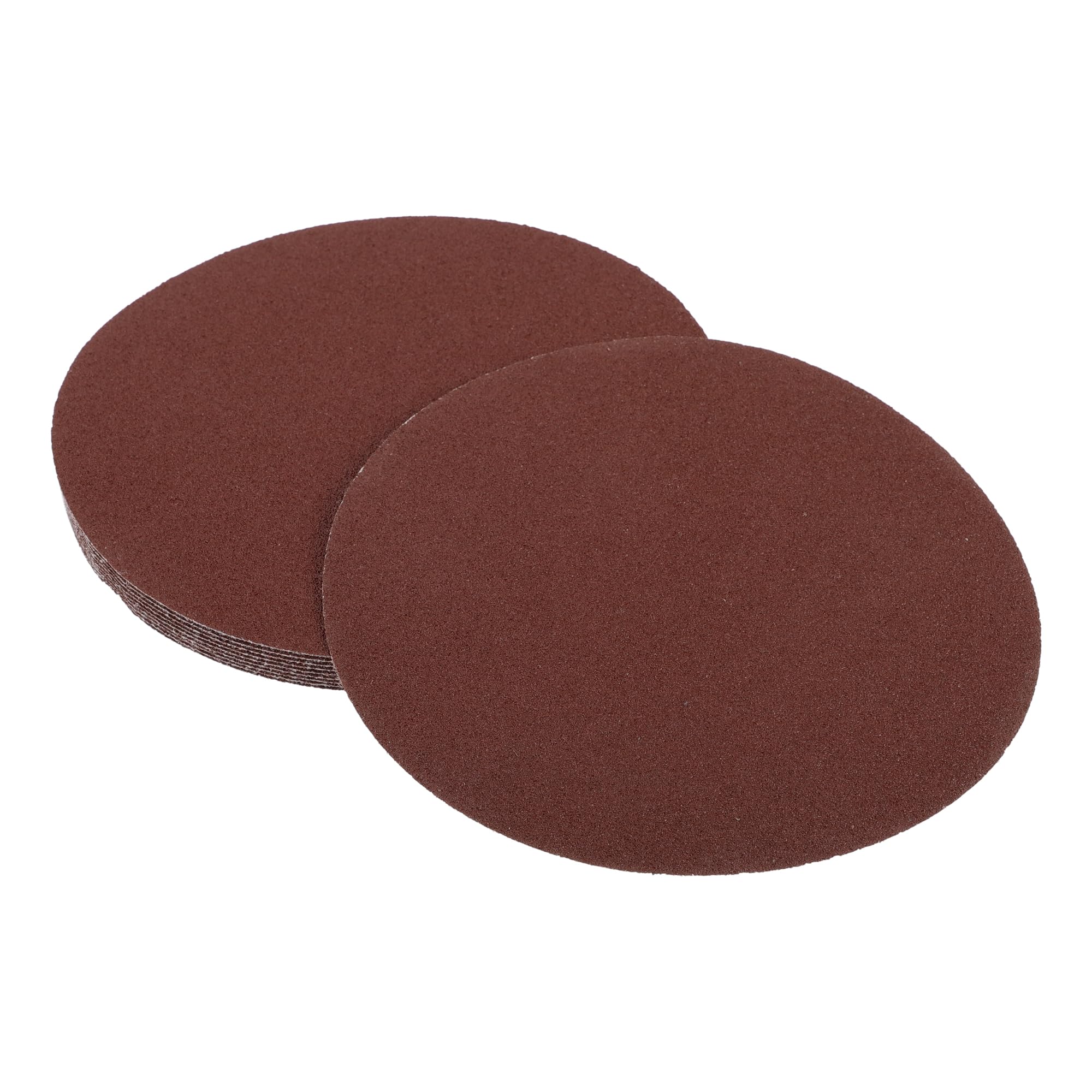Partuto 10 Pcs 6inch 80 Grit Universal Sanding Discs - Round Hook and Loop Sandpaper - White Paper Red