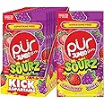 PUR Jumbo SOURZ Gum | Aspartame Free Chewing Gum | 100% Xylitol | Natural Flavor | Sour Strawberry, Sour Grape, 20 Pieces (Pack of 10)