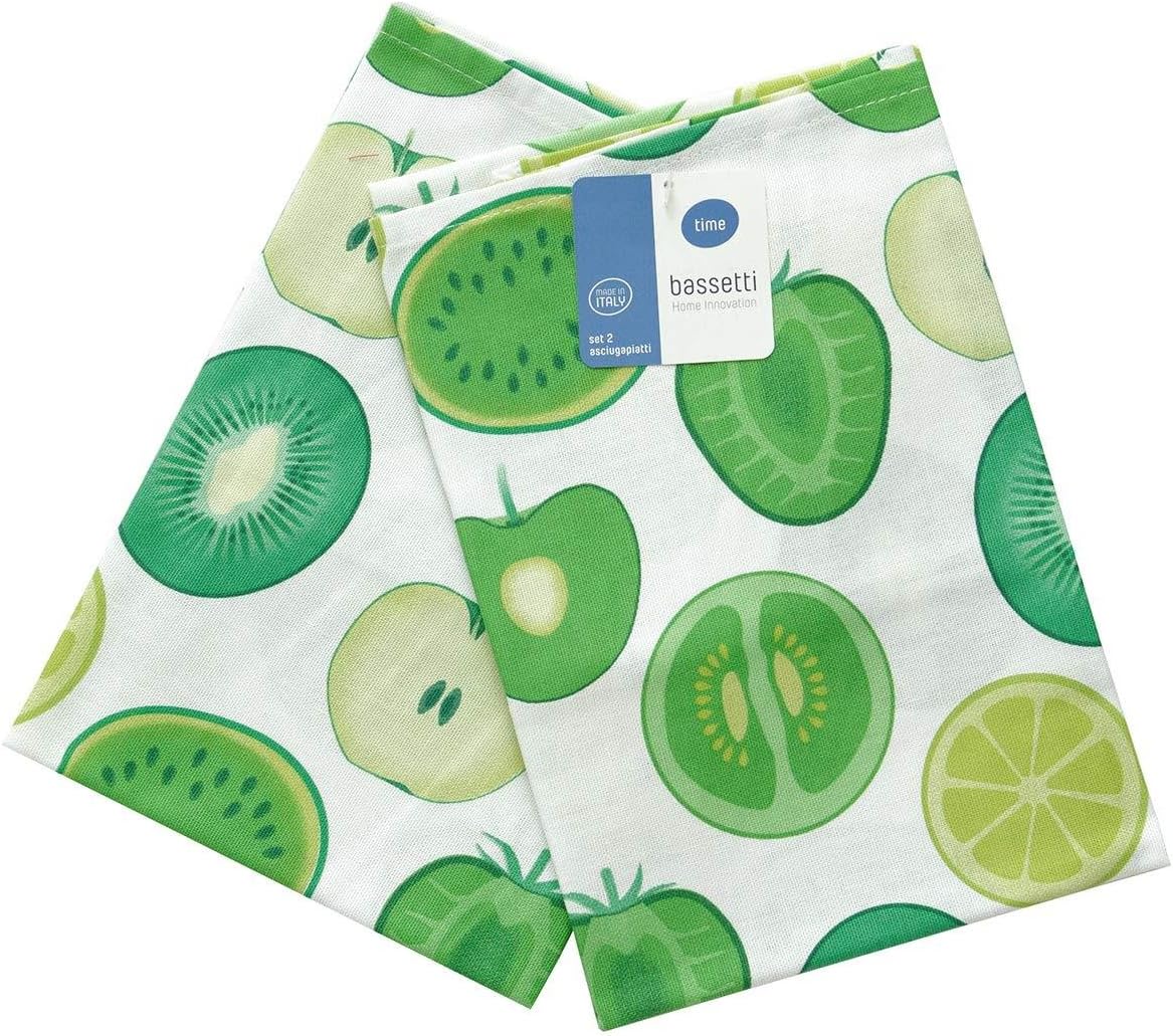 Set 2 Kuchentucher Geschirrtucher Obst Bassetti Bana 100 Baumwolle N073 Grun Amazon De Kuche Haushalt