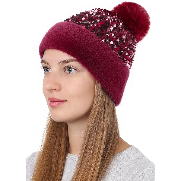 Amazon.com: Women Winter Beanie Hat Knit Bling Bling  display picture 1