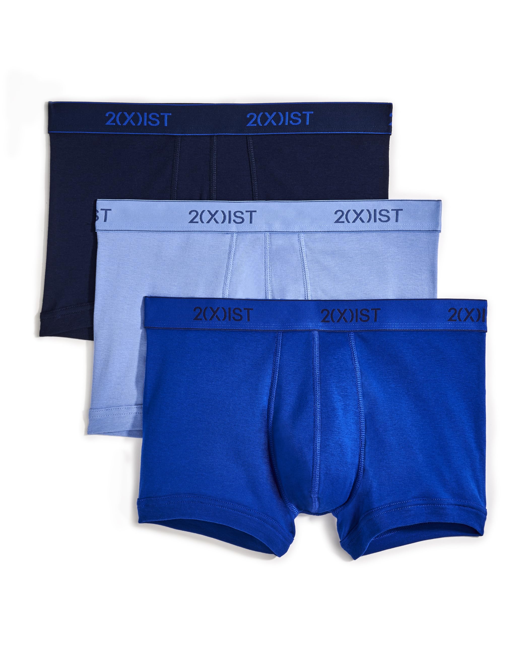 2(X)IST mens Essential Cotton No Show Trunk 3-pack