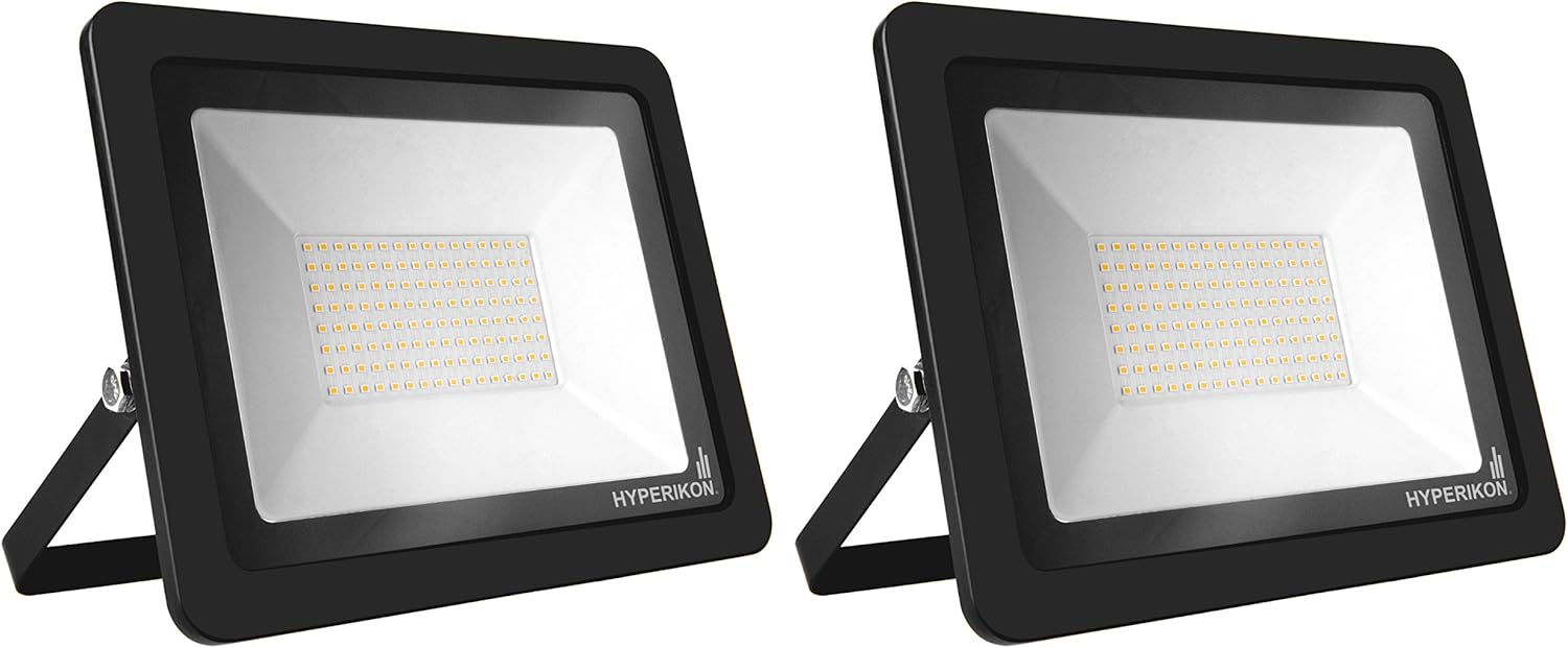 Hyperikon LED Flood Light 100W (500w Eq.) 180° Rotatable Bracket, 5000k