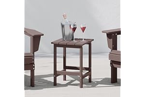 WestinTrends Malibu Square Outdoor Side Table for Adirondack Chair, Dark Brown