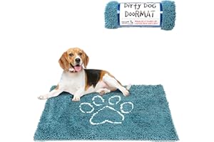DOG GONE SMART PET PRODUCTS Dog Gone Smart Dirty Dog Doormat - Fast Drying Rug with Super Gripper Backing for Clean Floors - Super Absorbent and Machine Washable Mat for Muddy Paws - Pacific Blue