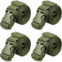 MAGARROW 65" × 1.5" Utility Straps with Buckle Adjustable, 4-Pack (Army Green (4-PCS))