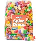 Spice Drops Candy - 2 LB Assorted Jelly Gum Drops Bulk Pack of Sweets