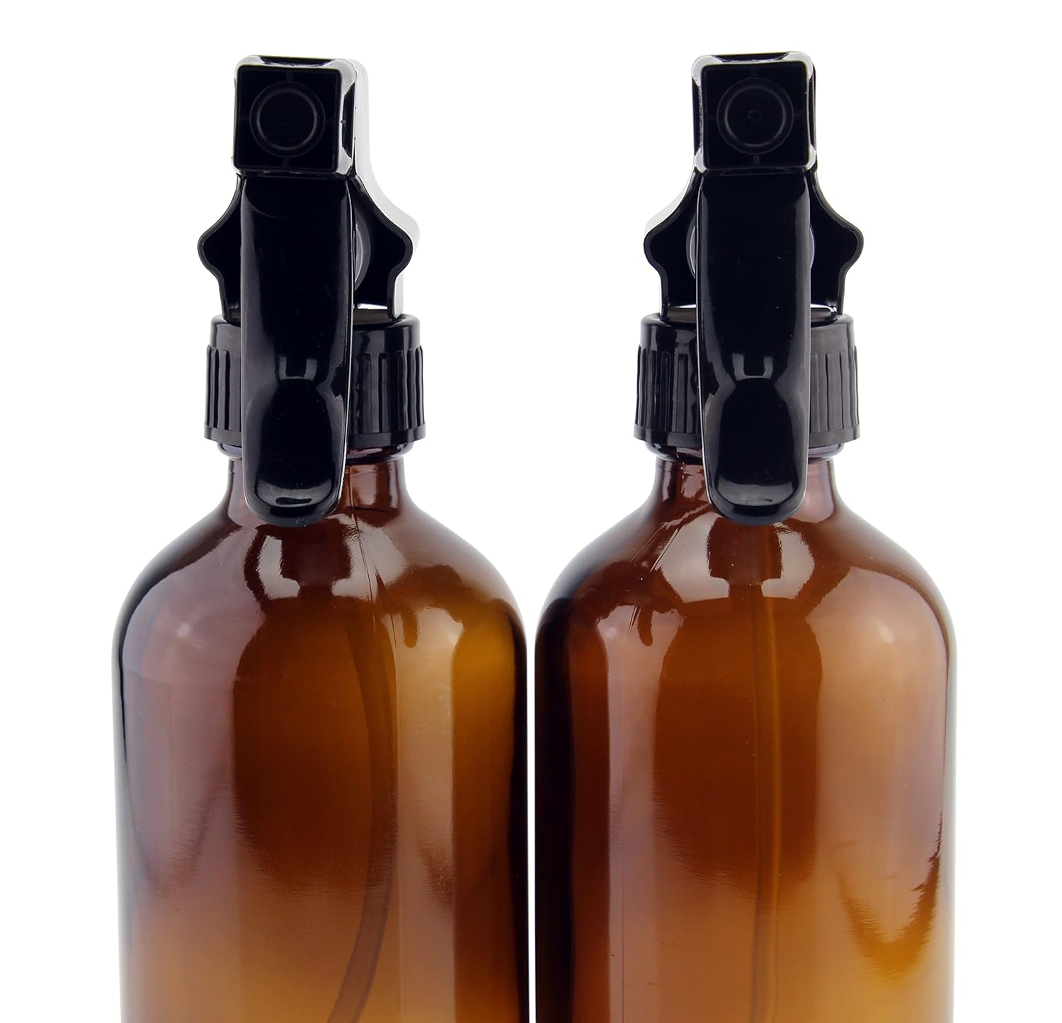 8-Ounce Amber Glass Spray Bottles (2 Pack); Brown Boston Round Bottles w/Heavy Duty Mist & Stream Sprayers Perfect for Aromatherapy Essential Oil Blends : Beauty