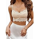 Avidlove Lace Bralette for Women V Neck Cami Tank Y2k Camisoles Adjustable Spaghetti Strap Crop Top