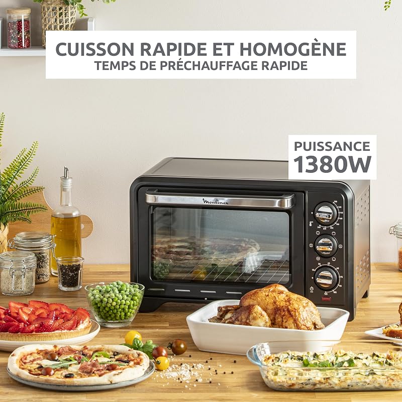 - Four Optimo - Chaleur tournante - 19 L - Noir