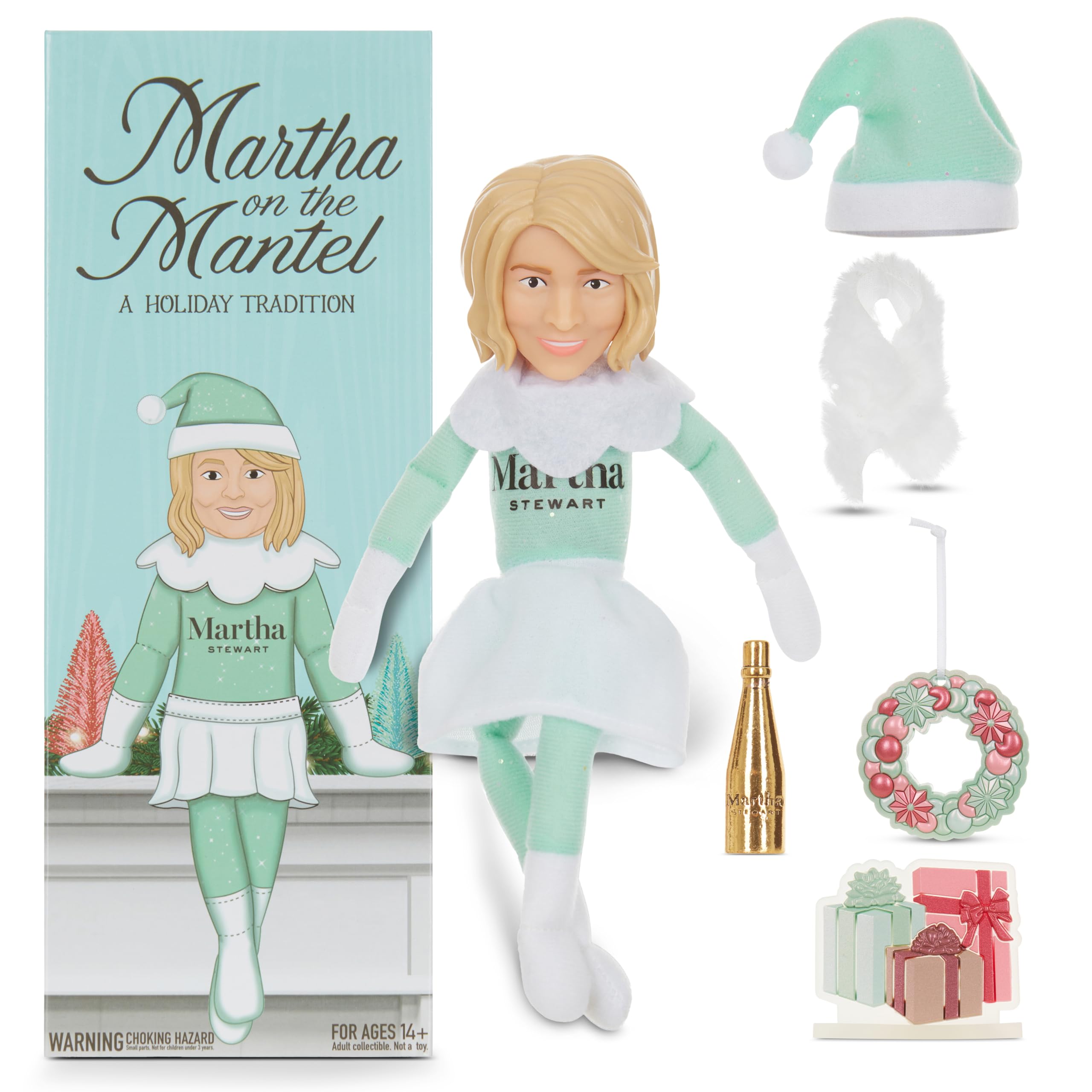 Photo 1 of Martha Stewart Martha on a Mantle 2024 Christmas Elf Doll, 12” Small Plush Toys Shelf Décor, for Men & Women