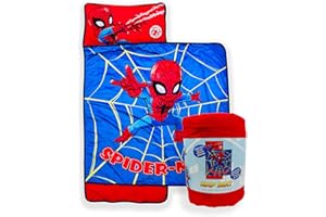 Jay Franco Kids Nap Mat with Embedded Pillow & Blanket – Soft 46"x20" Microfiber Sleeping Bag with Name Tag & Handle for School, Travel, Sleepover