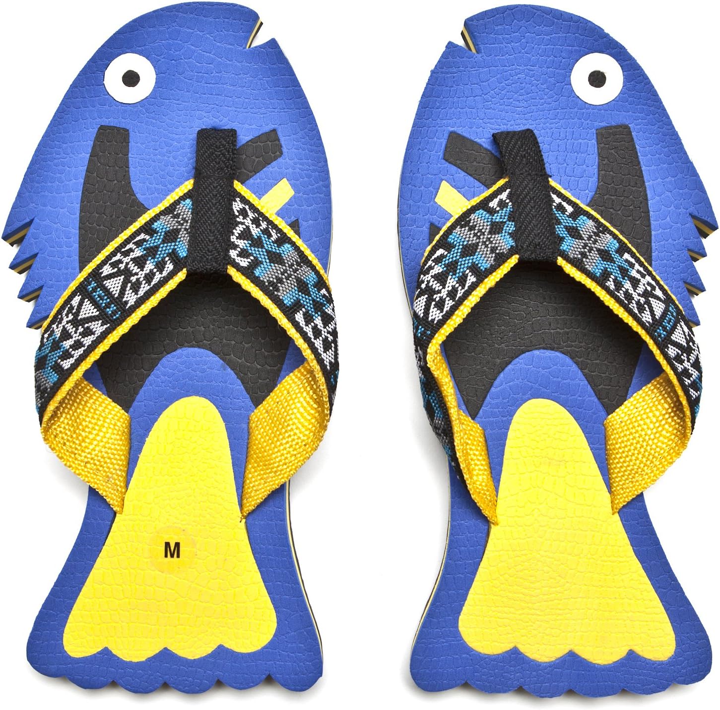 Fish Flip Flops Summer Beach Sandals Shower Slippers Non-Slip Funny Beach Shoes Wear for Women Men 6-11 Blue