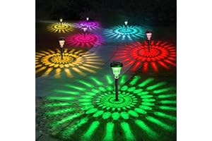 ROOR Solar Pathway Lights 8 Pack, Outdoor Solar Yard Lights, RGB Color Changing+Warm White, IP67 Waterproof for Garden Path Backyard Christmas Lawn Landscape Decorative