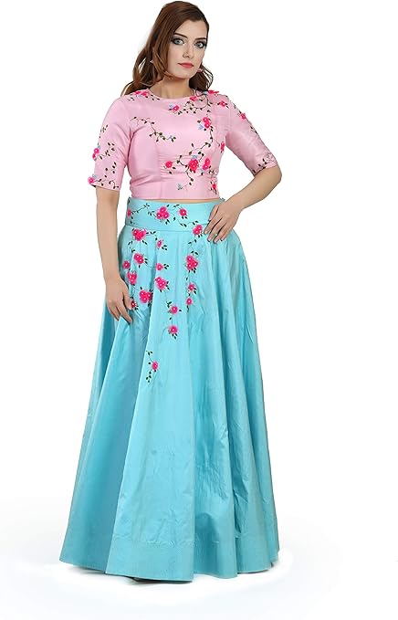 Blush Pink Chiffon Maxi Dress With Embellished V-Neckline, Plus size 16 to 32