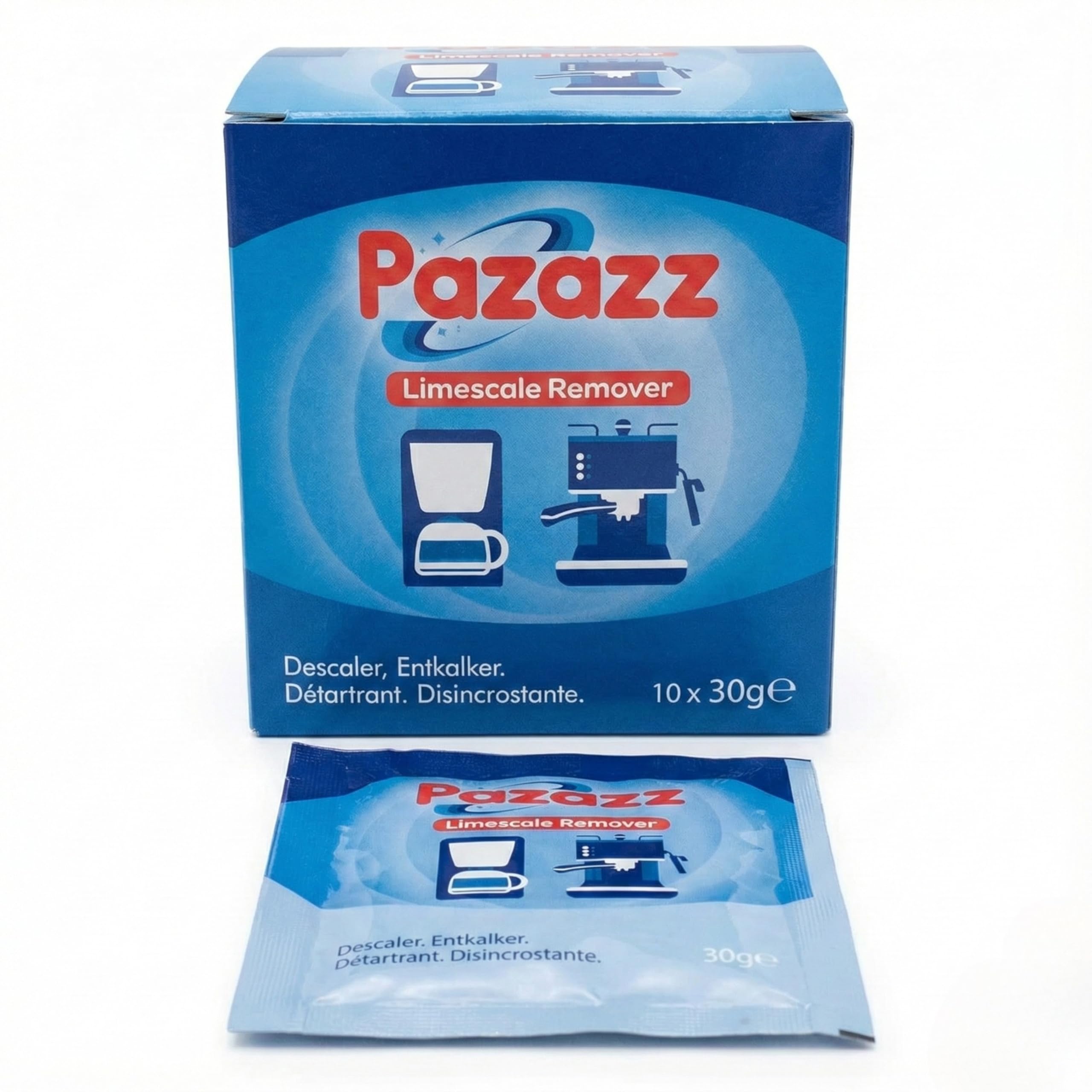 PAZAZZ Coffee Maker Descaler for Espresso Machine DELONGHI SAGE GAGGIA KRUPS DUALIT etc. - makes 5,000ml