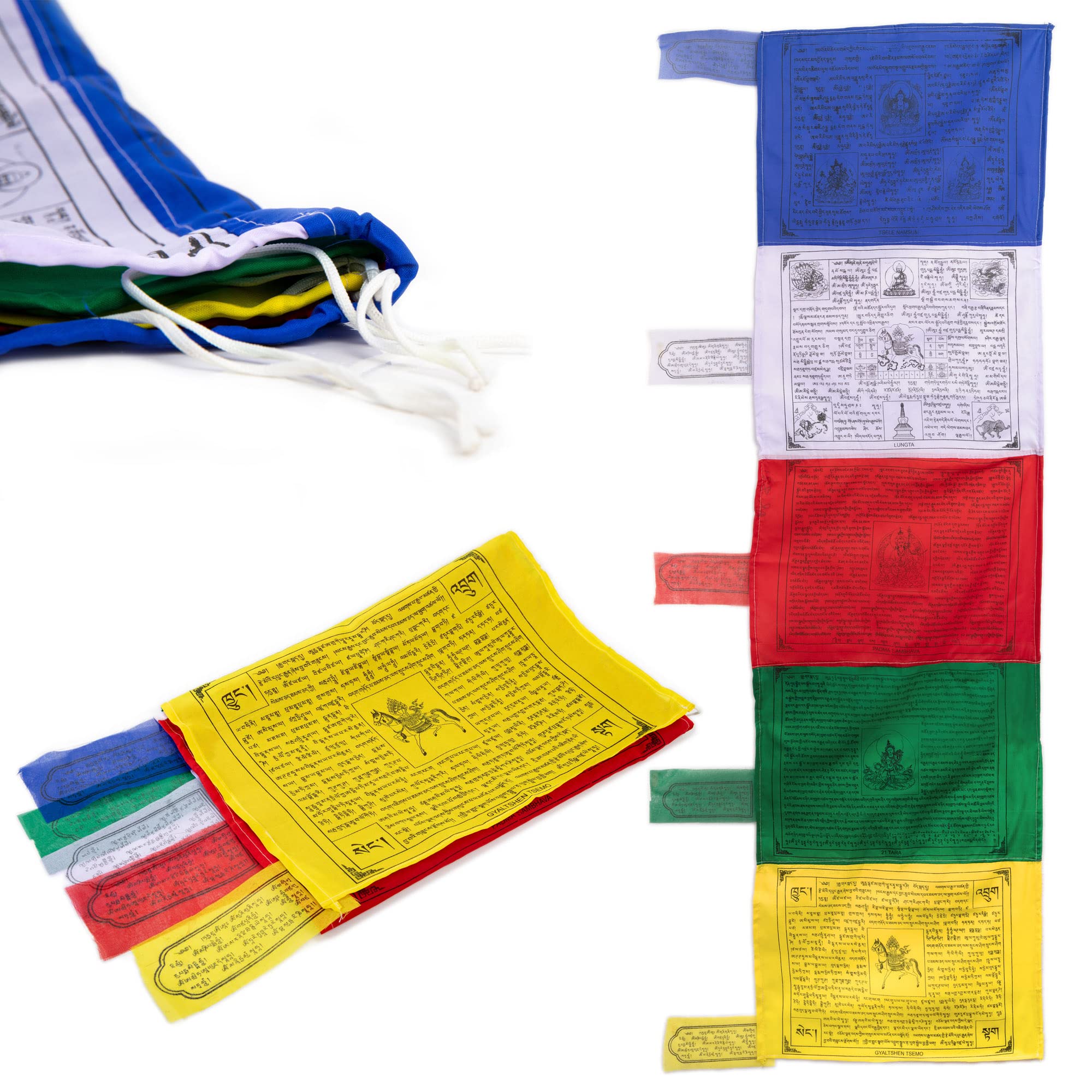 Photo 1 of Tibetan Prayer Flags Vertical - Outdoor Decoration Hand Printed Flags, Handmade in Nepal Multicolor DHARCHOK