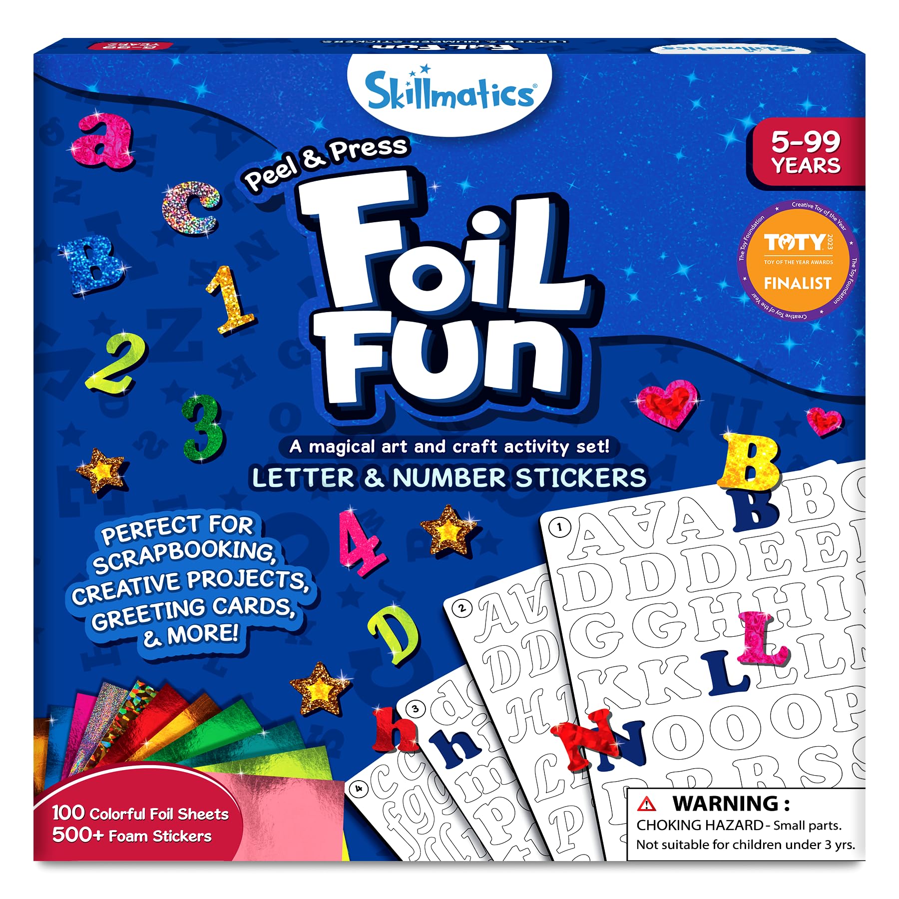 Skillmatics Foil Fun - Letter & Number Stickers, Mess-Free Art, Project Kits, DIY Colourful Creative Activity, Gifts for Ages 5, 6, 7, 8, 9, and Up — image 1
