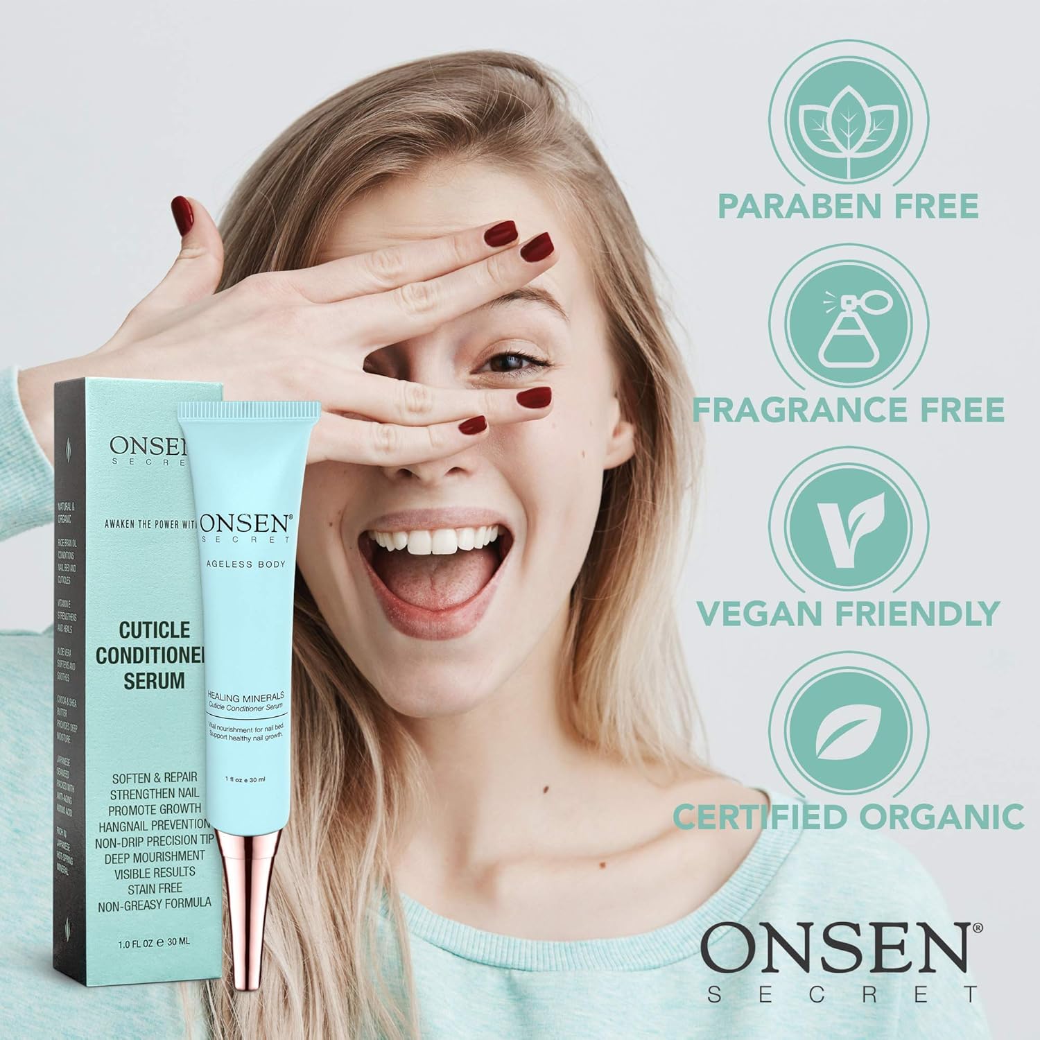 Onsen Cuticle Cream, Cuticle Oil in Deep Action - Japanese Natural Healing Minerals Nail Care Serum and Butter, Sooth, Repair, and Strengthen Cuticles and Nails, Visible Results, Non-Greasy - 1oz: Beauty