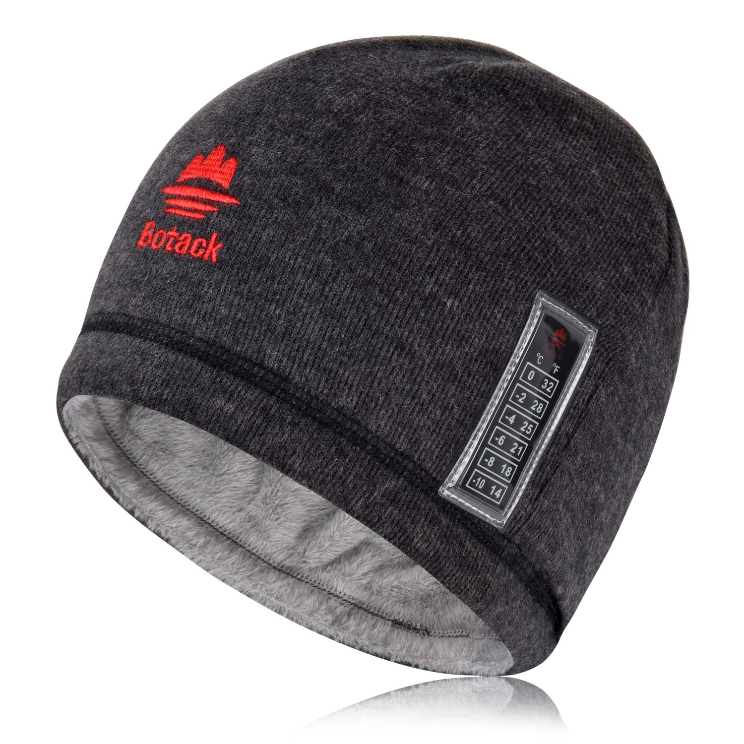 Exski Warm Rabbit Fur Beanie Hat Winter Skull Cap With Thermometer For Men Women