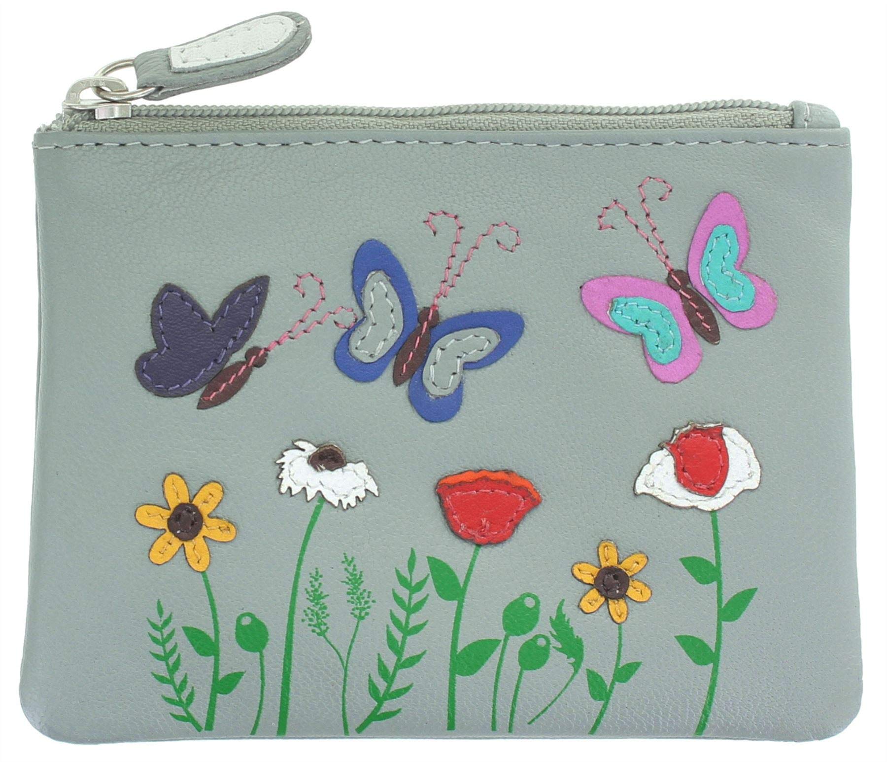 Mala Leather Sophia Collection Soft Leather Coin Purse RFID 4215_42 Grey