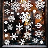 321pcs Christmas Window Decals - 9 Sheets of Snowflakes, Winter &amp; Holiday Designs for Glass Windows