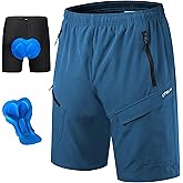 Men's Mountain Bike Shorts 3D Padded Baggy Bicycle Riding Cycling Shorts Quick Dry Lightweight Biking Shorts