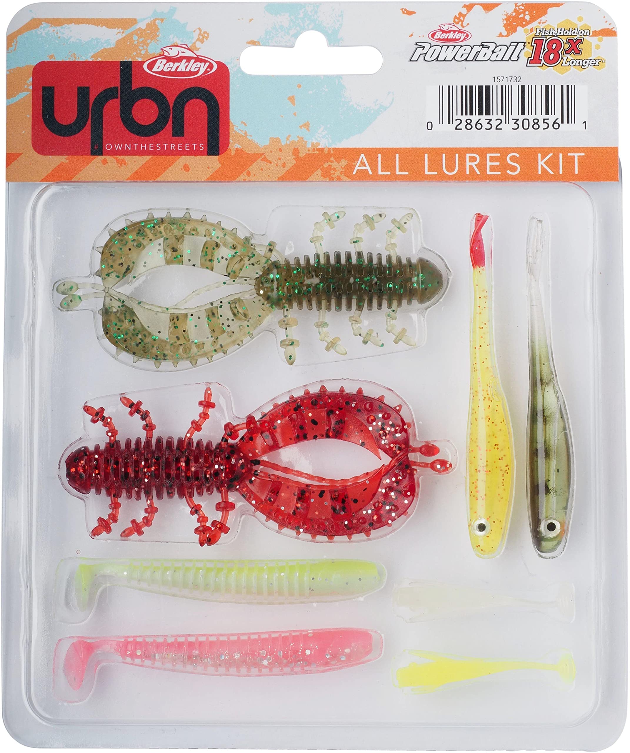 Berkley URBN All Lures Kit, Pack of 8 Soft Baits Curated by Berkley's Street Fishing Team, Ideal for Catching Perch, Pike and Zander, Try Different Tactics Easily With One Kit