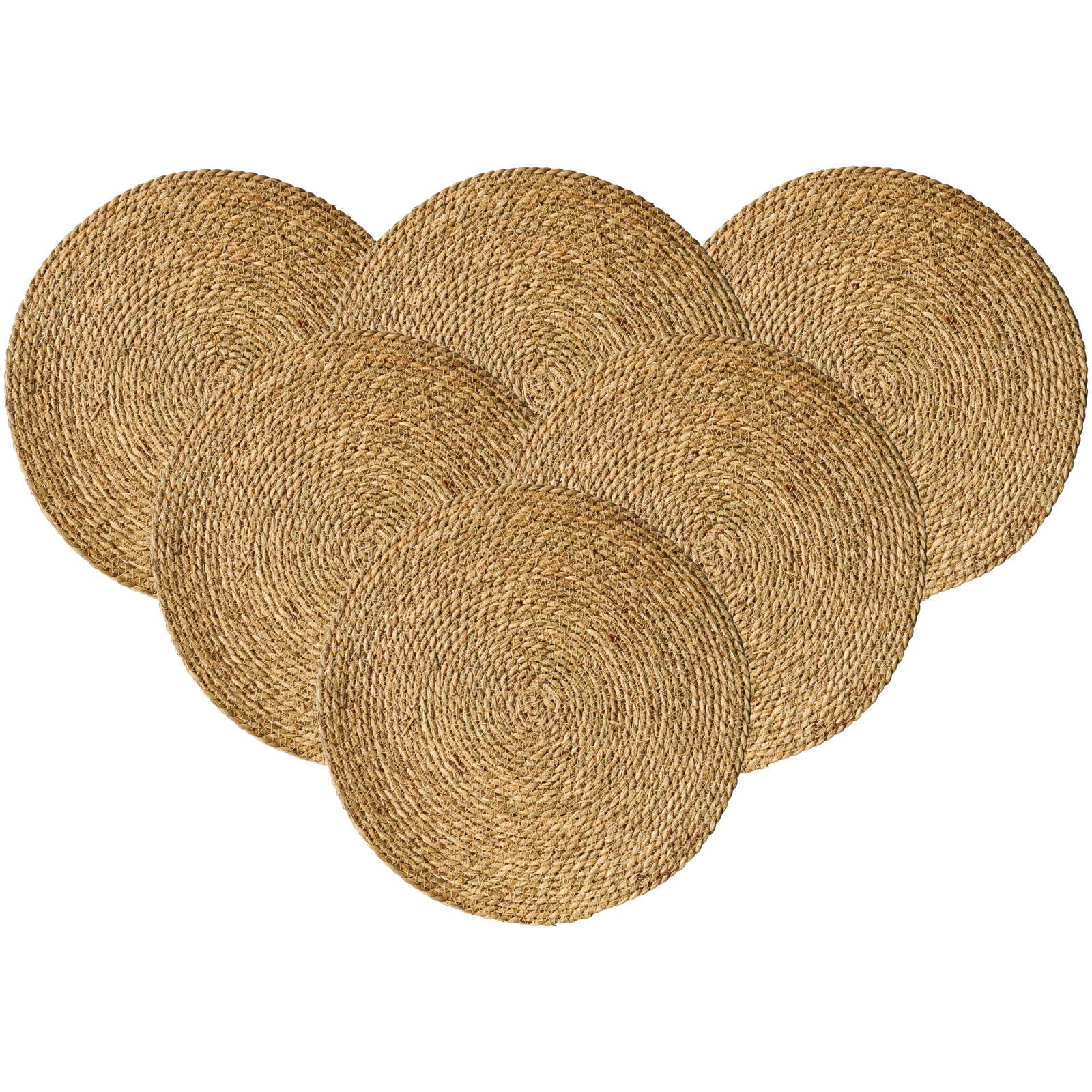 Woven Linen Insulating Kitchen Placemats x 6 - 30cm