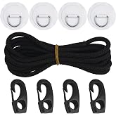 Stainless Steel D-Ring Patch Kit, PVC Paddle Board D-Rings for Kayak, Inflatable Boat, Caneo, SUP, No Glue Included, Water-Proof