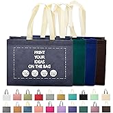 Azulavina Custom Tote Bags 10/30/50/100 Pack - Shopping,Parties,Store,Advertisem - Promotional Items With Your Logo