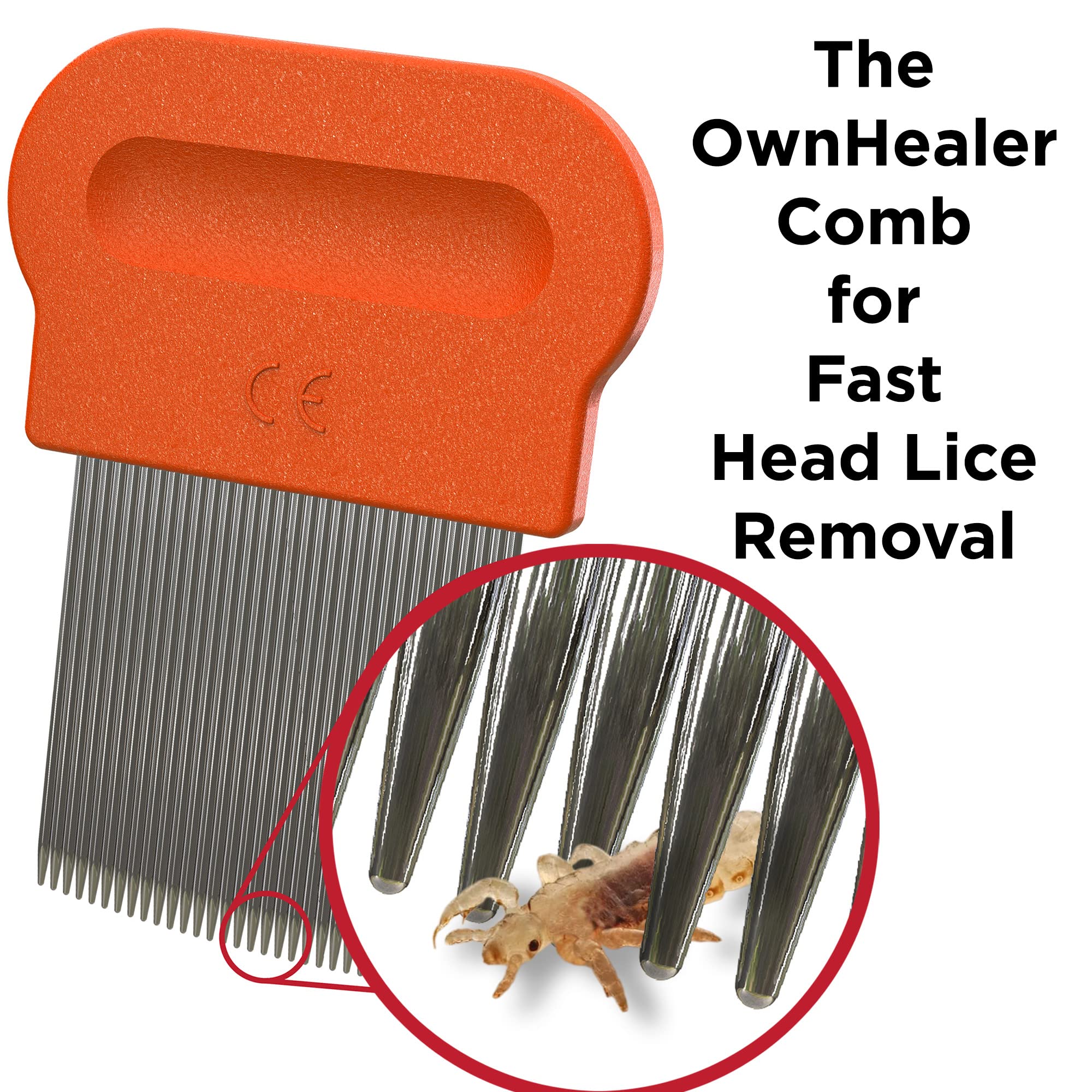 OWNHEALER Professional Lice Comb Kit - for Lice, Nits, and Dandruff Removal. Quick Results for Head Lice Treatment - Suitable for All Hair Types. Peine para piojos y liendres.