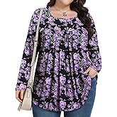 PEVRL Womens Plus Size Tops Long Sleeve Shirts 2025 Fall Tunic Blouses 1X-5X