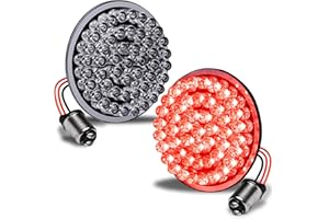 ONLINE LED STORE TRUE MODS 2" 1157 Rear Red LED Turn Signal Tail Brake Light for Harley Davidson [Pair Set] [Black-Finish] [Bullet Style] For Sportster Street Glide Road King Softail Electra Heritage Dyna Fatboy