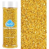 Gold Sanding Sugar Sprinkles, 6.35 Oz Edible Sparkling Sugar Crystals for Baking Cookies Ice Cream Cupcake Cake Decorations