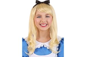 FUN COSTUMES Alice in Wonderland Wig for Girls | Long Straight Blonde Wigs for Kids | Movie Character Cosplay Hair Wigs