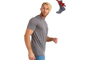 Men's Lightweight Base Layer Merino Wool with Hiking Socks (X-Large, Perfect Gray)