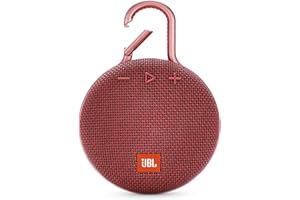 JBL Clip 3, Fiesta Red - Waterproof, Durable & Portable Bluetooth Speaker - Up to 10 Hours of Play - Includes Noise-Cancelling Speakerphone & Wireless Streaming