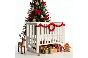 MAMAZING EvoNest Baby Crib, 6 in 1 Convertible Mini Crib with Wheels, 100% New Zealand Solid Wood Growing Bed, 4 Adjustable Mattress Height, White