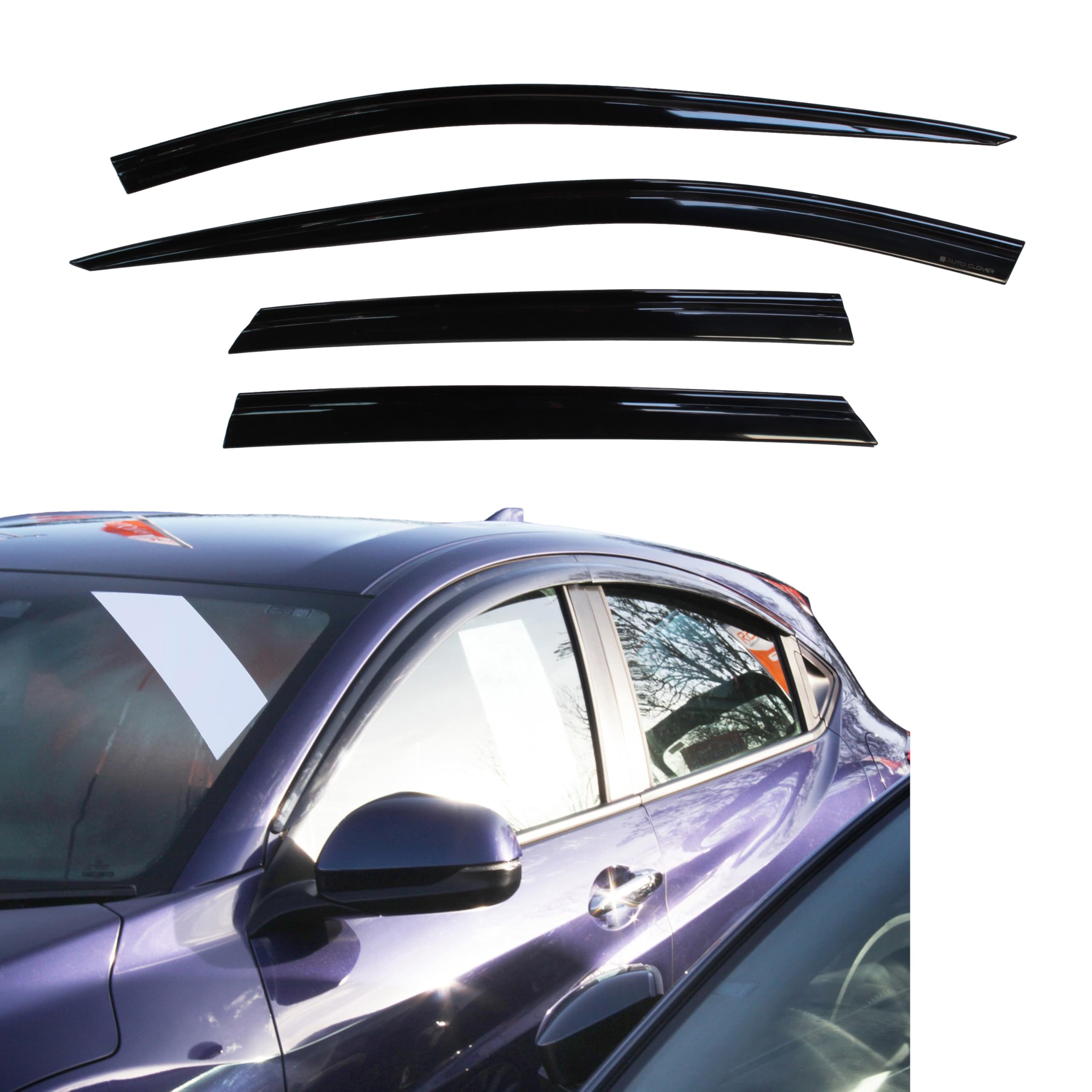 AUTO CLOVER Wind Deflectors Set for Honda HR-V 2014-2020 (4 pieces)