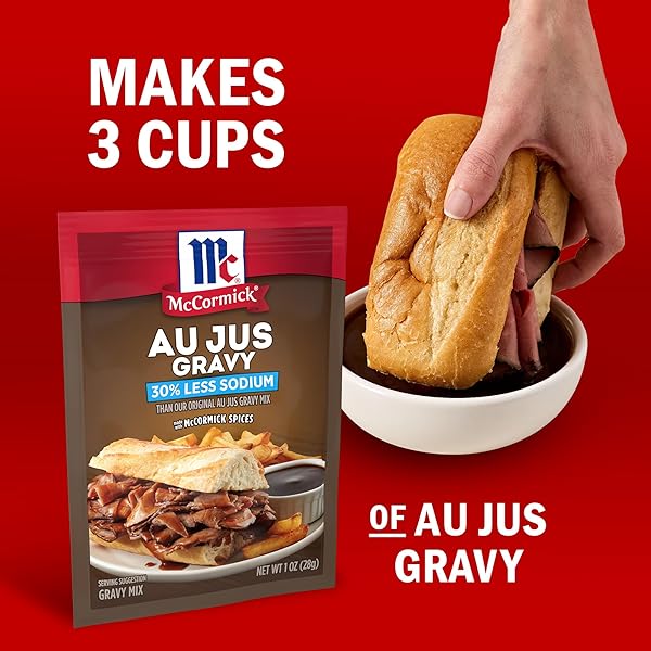 MCCORMICK 30% LESS SODIUM AU JUS GRAVY MIX, 1 OZ