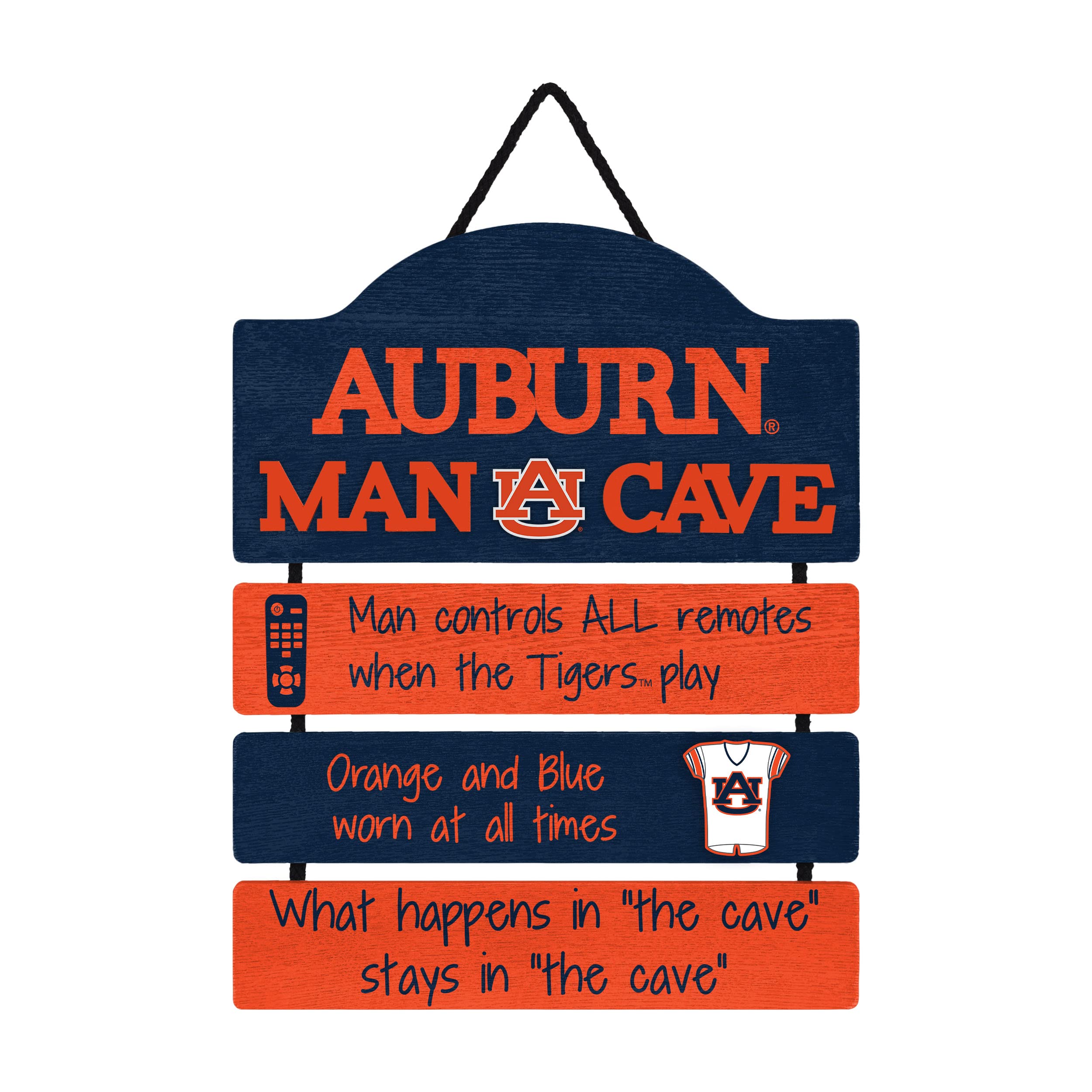 FOCO Auburn Tigers NCAA Mancave Team Logo Man Cave Hanging Wall Sign, (Model: SGNNCMC) Image