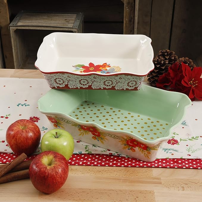 The Pioneer Woman 2 piece Ceramic Bakeware in Garland Review