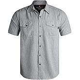 Spyder Mens Button Down Shirt - Lightweight Plaid Casual Collared Shirt Wrinkle Free Short Sleeve Shirts for Men
