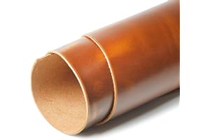 UOWUOIW Veg Tan Oil Tanned Leather Tooling Sheets, Premium Real Brown Horeen Style 12 X 24 Inch Cowhide Leather Sheet for Crafts, 1.8-2.0 mm 4-5OZ Thick Leather Hides Pieces for Leatherworking