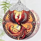 Christmas Ornament, 2025 Ornaments for Christmas Tree, Stained Glass Hanging Ornament, Holiday Ornaments, Unique Gift Idea - Soaring Phoenix