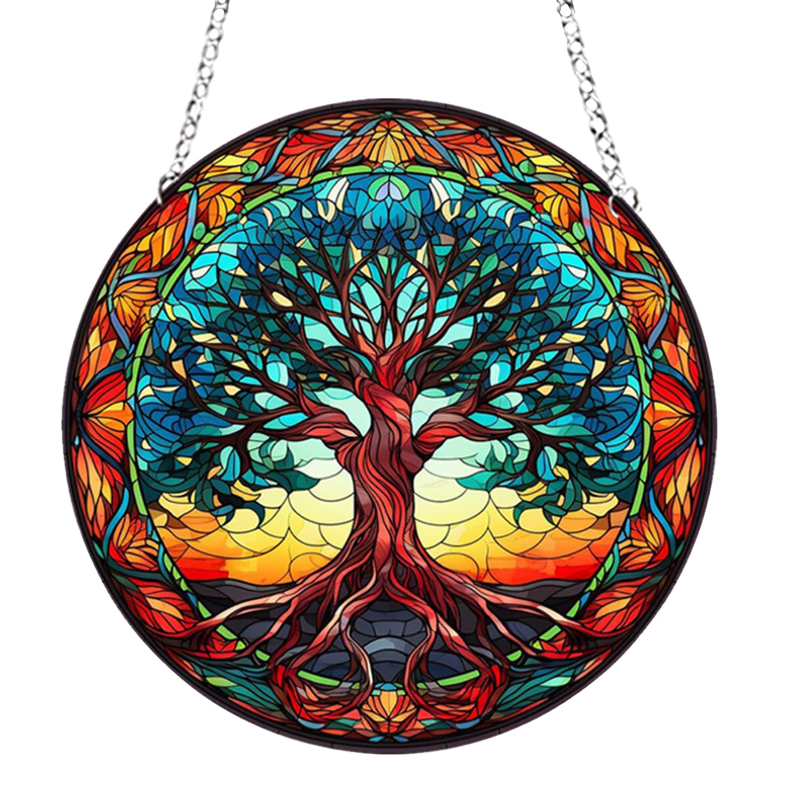 Stained Glass Suncatcher 6-Inch Suncatchers for Windows Sun Catchers Window Decorations Sun Catchers for Windows for Bedroom Living Room Terrace Wall Pediment Window Decoration