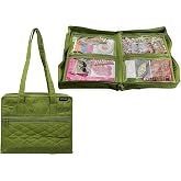 Yazzii Quilter&rsquo;s Project Bag with 19 Pockets - Portable Storage Craft Bag Organizer - Multipurpose Storage Organizer for Quilting, Patchwork, Embroidery, Needlework Green
