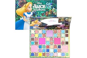 Alice in Wonderland 55 Well Eye Shadow Palette with Mirror for Girls Teens, Includes 3 Highlighter and 2 Blush, Shimmery and 