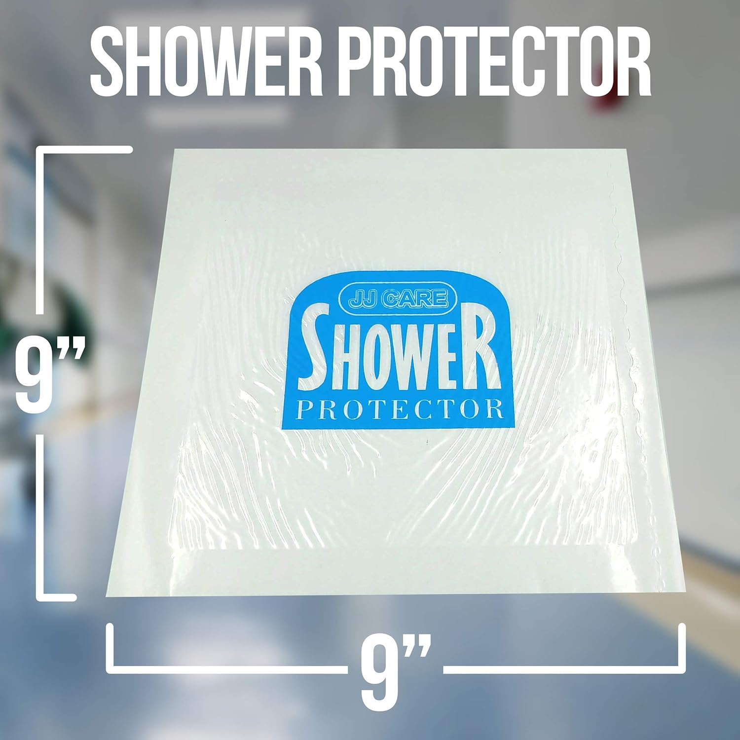 [Upgraded] Shower Protector Film 9”x9” (Pack of 7) Waterproof Wound Cover for Shower, Plastic Shield from Shower, PICC Line Shower Cover, Disposable Bandage Cover, Transparent Wound Dressing Cover: Health & Personal Care